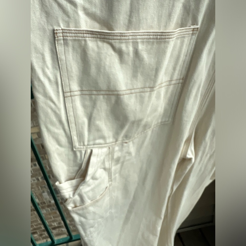 🆕 Aqua x Kristopher White Overalls Wide Leg Jumpsuit Minimalist Chic Casual XL - Picture 11 of 17